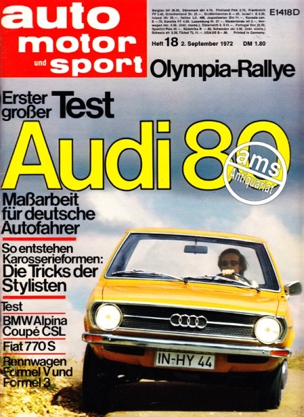 Auto Motor Sport, 02.09.1972 bis 15.09.1972