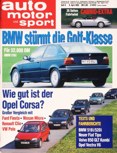 BMW stürmt die Golf Klasse, BMW 316i, Wie gut ist der Opel Corsa?