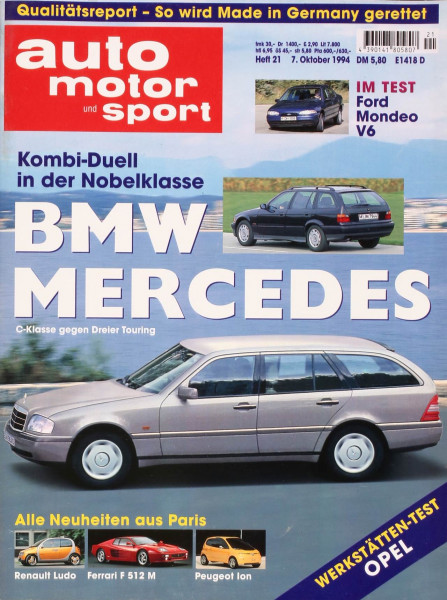 Kombi-Duell in der Nobelklasse: BMW - MERCEDES. C Klasse gegen Dreier Touring