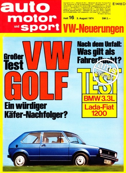 Auto Motor Sport, 03.08.1974 bis 16.08.1974