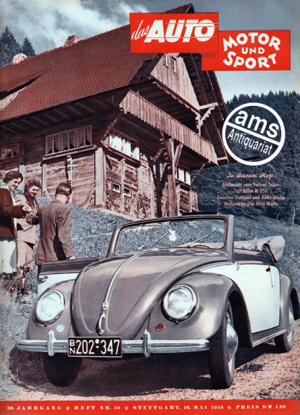 10/1953: Bildbericht vom Turiner Salon; Test Adler M 250; Zwischen Stuttgart und Addis Abeba; Hartumkämpfte Mille Miglia; Viel Liebe um ein altes Auto; Kleinstautos und originelle Karosserien: Dreirad Zweisitzer "Isetta", Siata Coupe "Mitzi"; Internationa