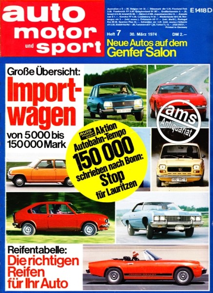 Auto Motor Sport, 30.03.1974 bis 12.04.1974