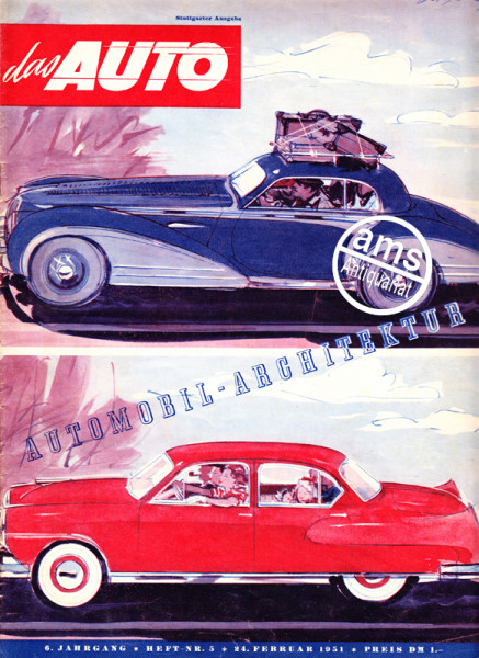 5/1951: Jagd nach Öl; Automobil Architektur: Eine fast zu späte Betrachtung der Formprobleme im Automobilbau; Russische Autos: Das AUTO testet - Puch 250 ccm TFS; Sport Spiegel; Westdeutsche Autoproduktion im Januar 1951; Ganzseitige bunte HOREX Motorräd