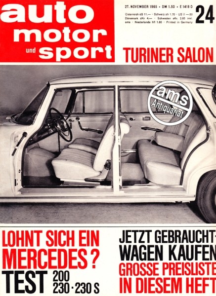 Auto Motor Sport, 27.11.1965 bis 10.12.1965