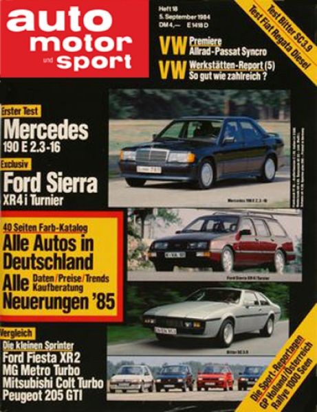 Auto Motor Sport, 05.09.1984 bis 18.09.1984