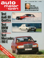 1/1983: Test Audi 80 Quattro; Test BMW 320i; Test Mercedes 190 E; VW-Chef Carl H. Hahn als Redaktionsgast: