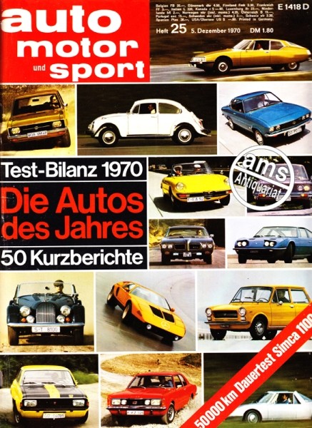 Auto Motor Sport, 05.12.1970 bis 18.12.1970