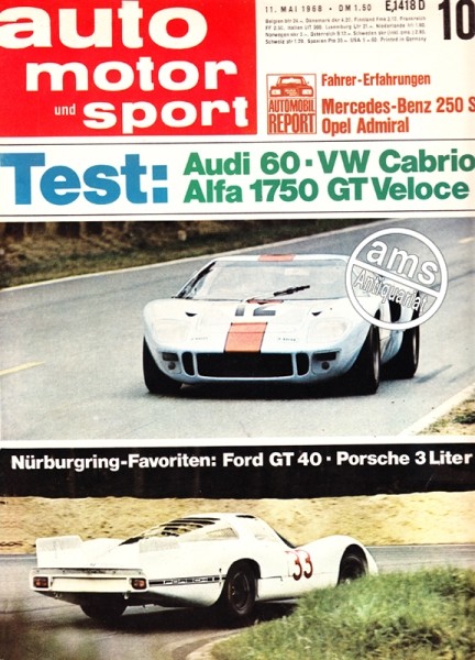 Auto Motor Sport, 11.05.1968 bis 24.05.1968