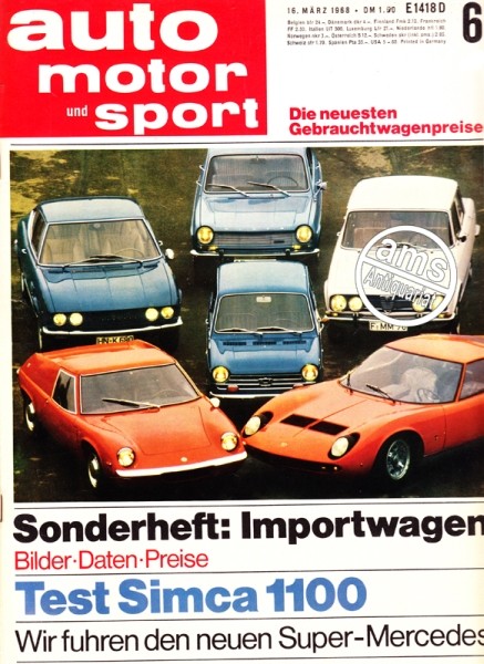 Auto Motor Sport, 16.03.1968 bis 29.03.1968