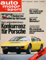 Original Auto Zeitung 1976 vom 17. Januar 1976 bis 30. Januar 1976 zum Geburtstag,  Test Lamborghini Urraco - Konkurrenz für Porsche; Test Simca 1307/1308 -...