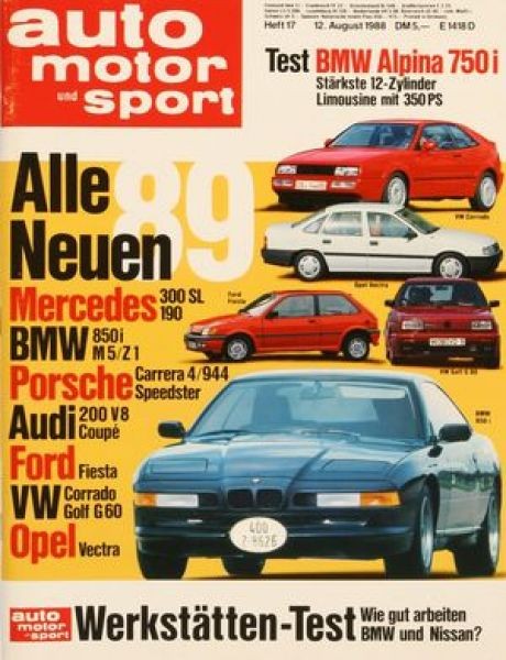 Test: BMW Alpina 750i, Alle neuen Autos 1988