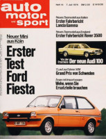 14/1976: Neuer Mini aus Köln: Erster Test Ford Fiesta; Neues Topmodell aus Italien - Erster Fahrbericht Lancia Gamma; Erster Fahrbericht Rover 3500 - Neues...