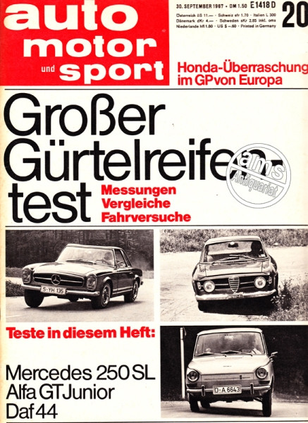 Auto Motor Sport, 30.09.1967 bis 13.10.1967