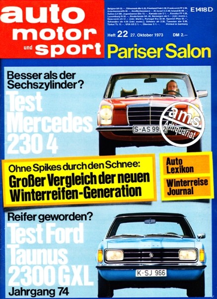 Auto Motor Sport, 27.10.1973 bis 09.11.1973