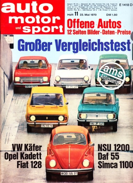Auto Motor Sport, 23.05.1970 bis 05.06.1970