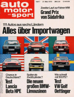 7/1976: 111 Autos aus sechs Ländern: Alles über Importwagen; Test Lancia Beta HPE - Chance in Deutschland?; Die neuen großen BMW-Limousinen: Später als...