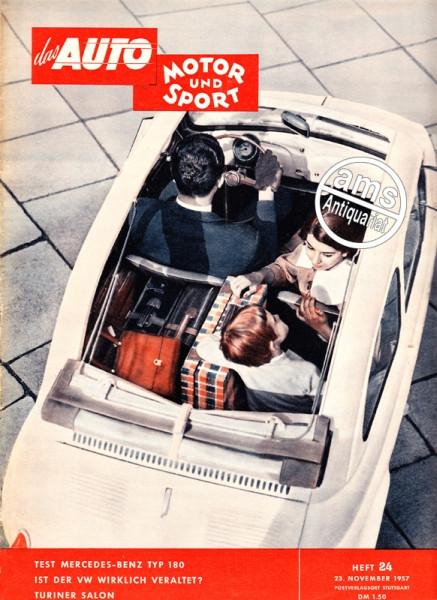24/1957: Test: Mercedes-Benz Typ 180; Ist der VW wirklich veraltet?; Turiner Salon
