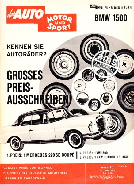 Original Zeitung 'Auto Motor Sport' vom 16.06.1962