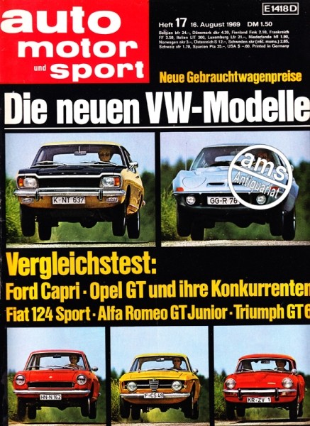 Auto Motor Sport, 16.08.1969 bis 29.08.1969