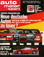2/1989: Großer Preisvergleich - Neue deutsche Autos zu teuer? Audi Coupe, BMW 316i, Mercedes 190 E, Opel Vectra, VW Corrado; Erster Test: Ferrari F 40;...